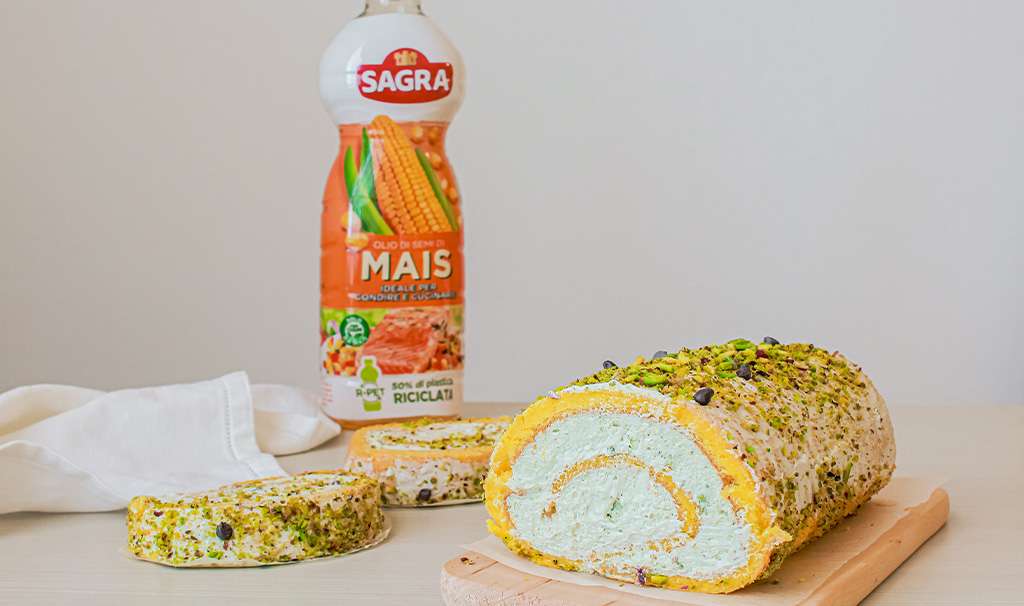 Rotolo con panna al pistacchio
