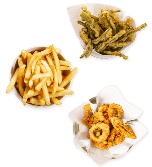 fritto misto patatine fritte anelli di cipolla fritti e verdure fritte