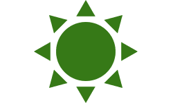 sole solte stilizzato verde