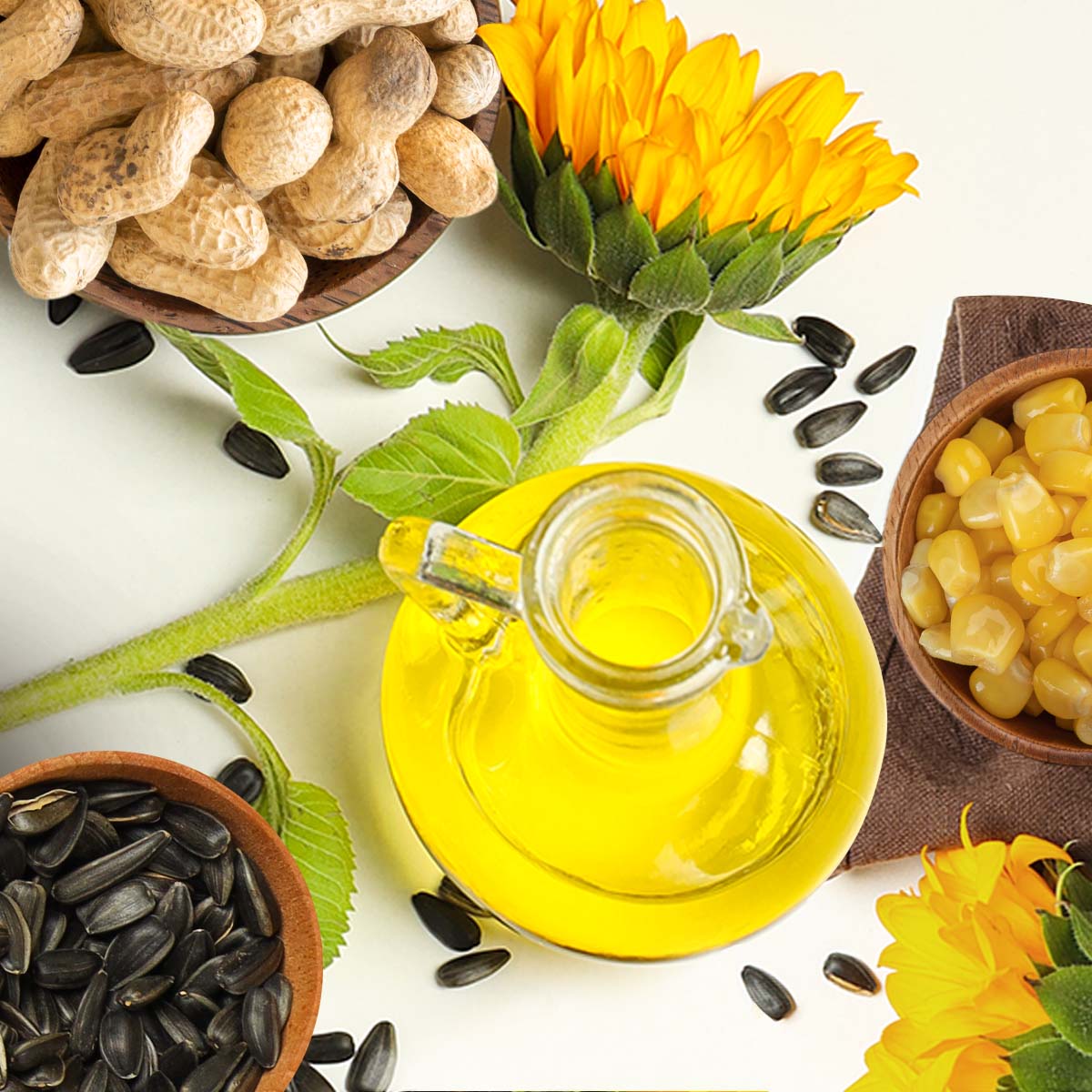 Olio di Semi di Girasole, Arachide e Mais: Proprietà, Usi e Benefici