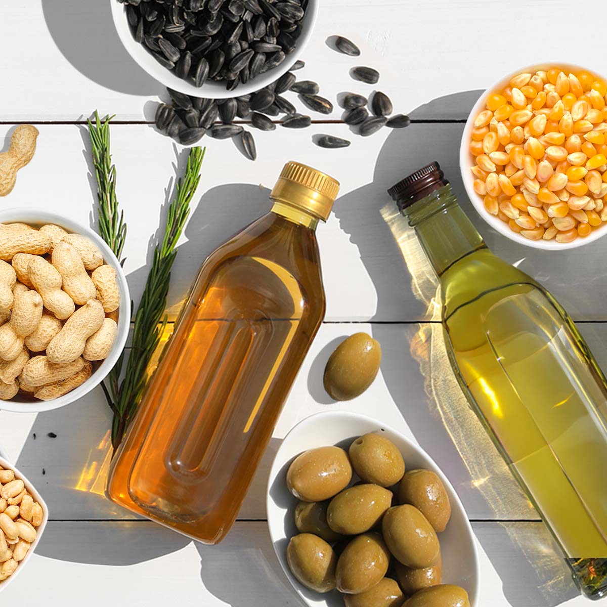 Le calorie degli oli: confronto tra  olio di oliva e oli di semi